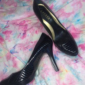 Ralph Lauren Faux Snakeskin Pumps